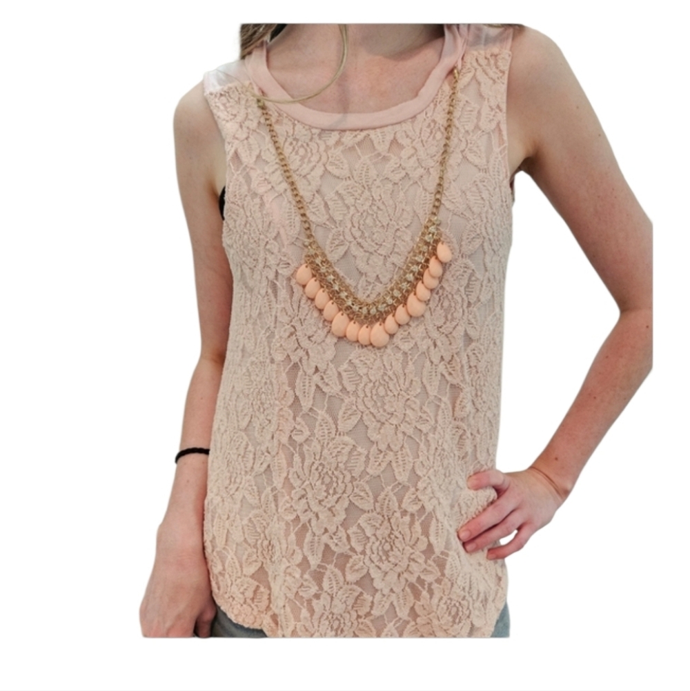 Minimi Lace Sleeveless Blouse - Pink
